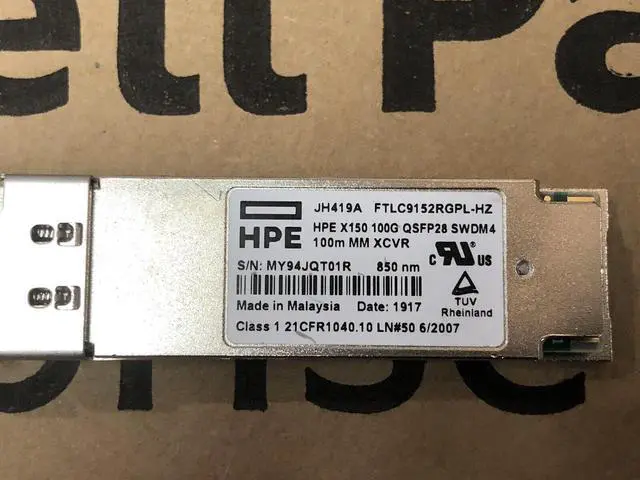 Alt view image 2 of 3 - HPE JH419A X150 100G QSFP28 LC SWDM4 100m MM Transceiver Multi Mode 328ft