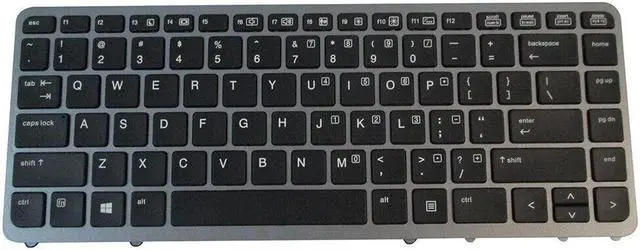 Main image of Backlit Keyboard for HP EliteBook 840 G1 840 G2 with Silver Frame - No Pointer