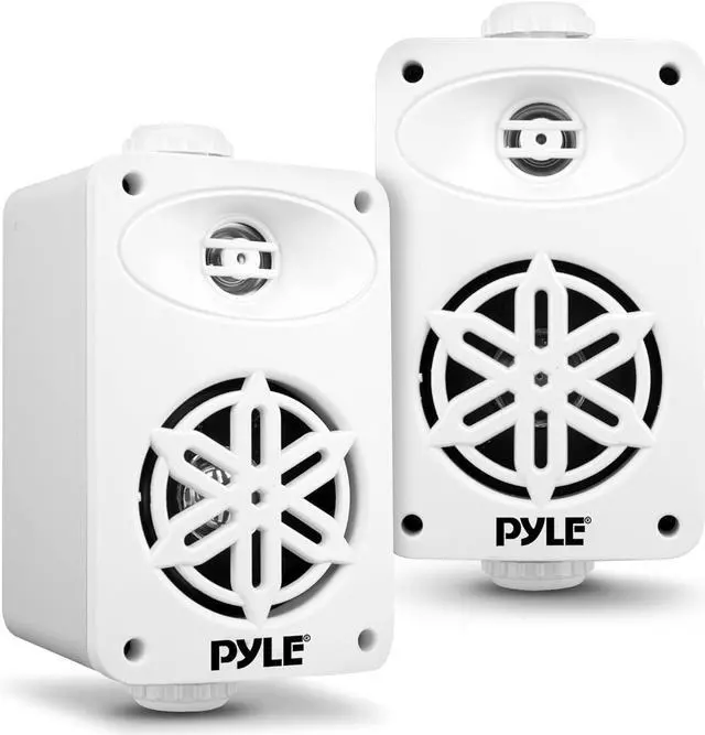 Main image of PyleUsa Indoor Outdoor Speakers Pair - 200 Watt Dual Waterproof 3.5 2-Way Full Range Speaker System w/ 1/2 High Compliance Polymer Tweeter - in-Home, Boat, Deck, Patio, Poolside (White) - PDWR35WT