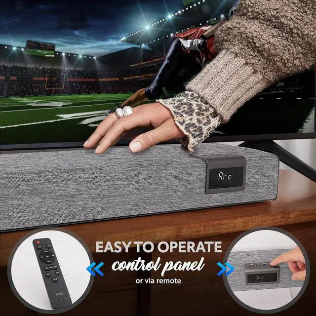 Alt view image 4 of 7 - Pyle Home Bluetooth Audio Sound bar Stylish, 60W 35" for TV, Supports 4K & HDMI TV's, Optical, COAXIAL, AUX, w/Remote Control, Coaxial & RCA Cables, Class D Digital Stereo Power Amplifier - PSBV40BT