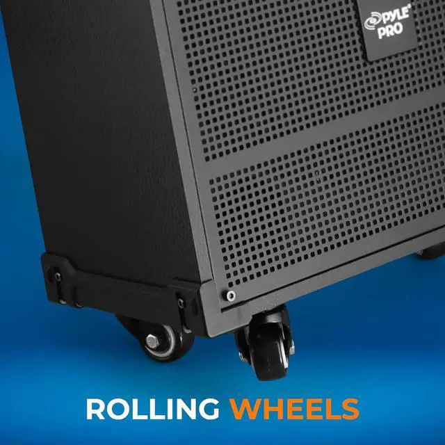 Alt view image 6 of 7 - Pyle 12'' Portable Wireless Bluetooth Speaker System - Built-in Rechargeable Battery, Wireless Microphone, USB/Micro SD/FM - 80 Watt - FM Radio with Digital LED Display, PWMA1299A