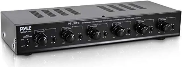 Alt view image 8 of 14 - 6 Channel Speaker Selector Switch - Multi Zone A B Speaker Distribution Controller Box w/ Independent Audio Source Volume Control, Supports Home Theater Stereo Receiver System - Pyle PSLSW6