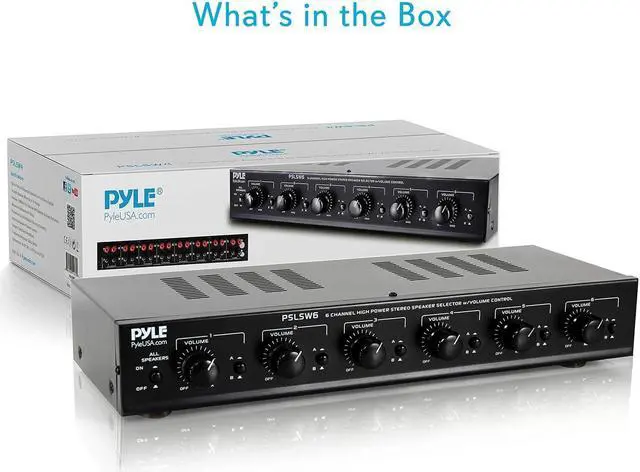 Alt view image 14 of 14 - 6 Channel Speaker Selector Switch - Multi Zone A B Speaker Distribution Controller Box w/ Independent Audio Source Volume Control, Supports Home Theater Stereo Receiver System - Pyle PSLSW6