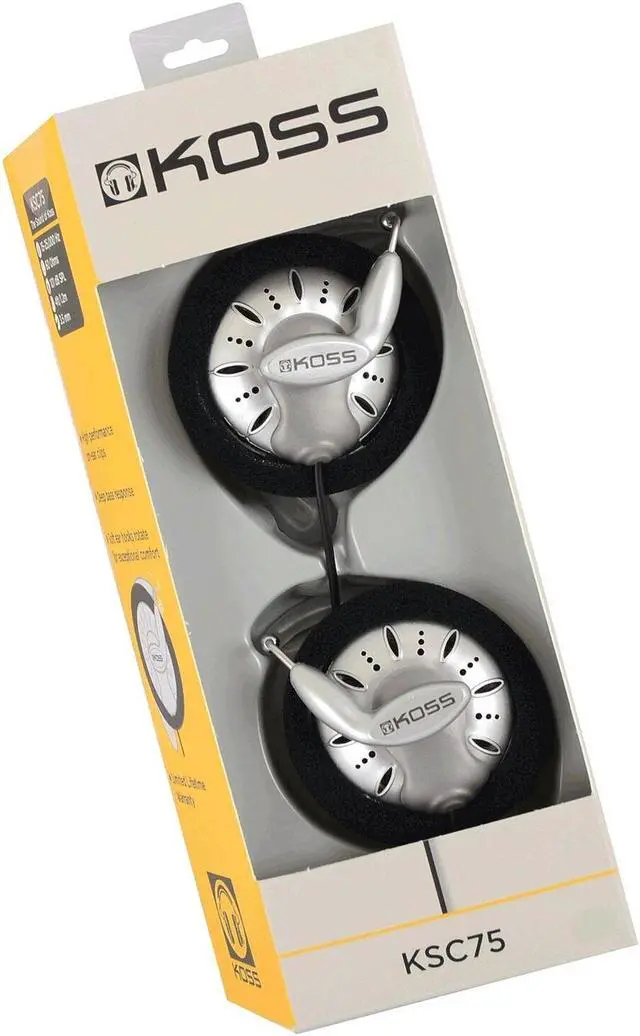 Alt view image 6 of 6 - Koss KSC75 Portable Stereophone Headphones Standard Packaging