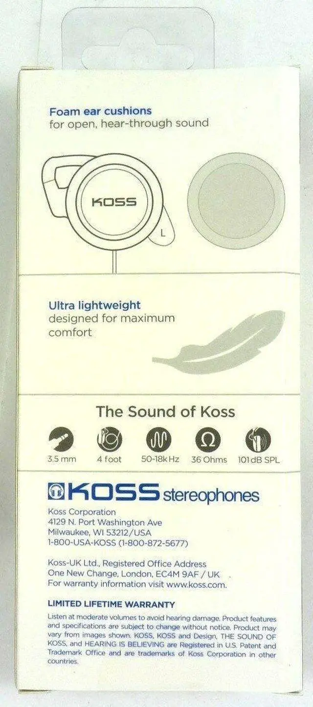 Alt view image 2 of 2 - 175548 KOSS KSC21 SportClip Clip-On On-Ear Ear Clip Headphones/Earphones