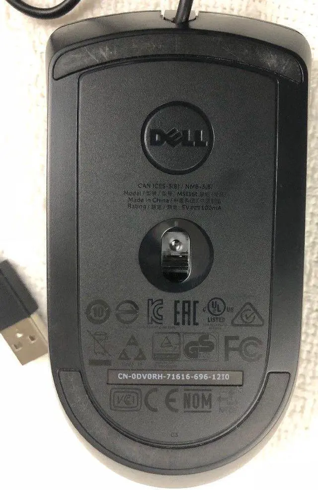 Alt view image 4 of 5 - Dell MS116p Optical Black USB 1000 Dpi Scroll Wheel Mouse 09NK2