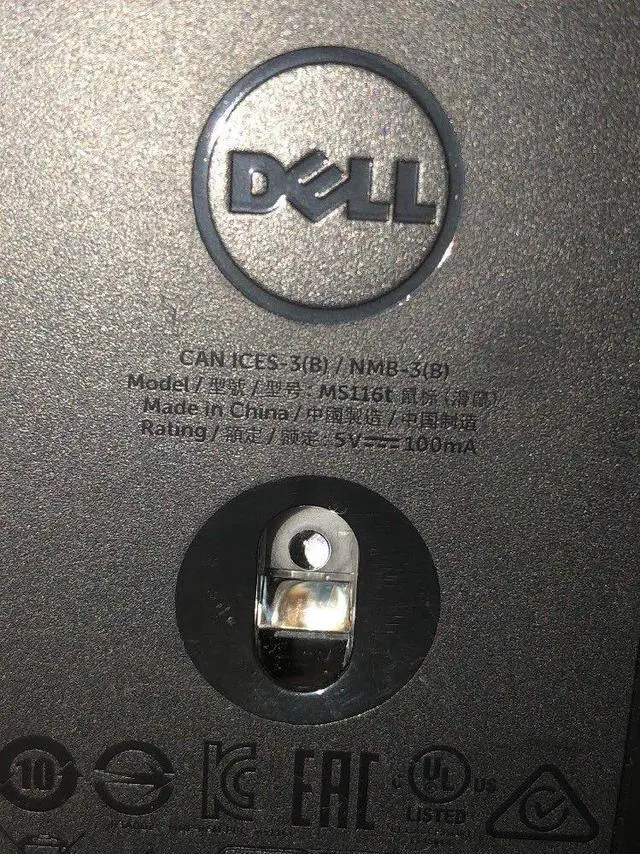 Alt view image 2 of 5 - Dell MS116p Optical Black USB 1000 Dpi Scroll Wheel Mouse 09NK2
