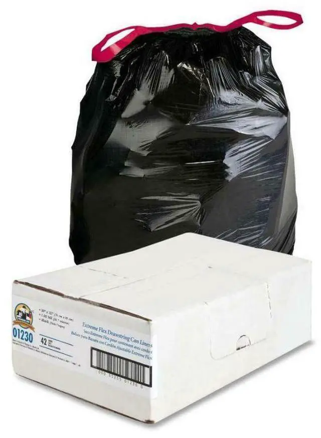 Alt view image 14 of 19 - Genuine Joe Trash Can Liners 30 Gal. 1.05 mil 30"x32" 42/BX BK 01230