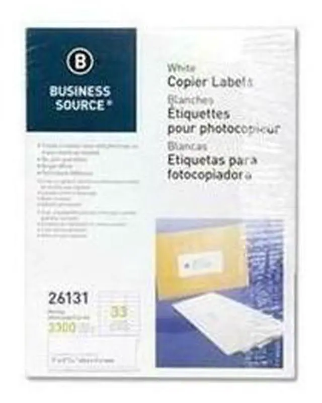 Alt view image 6 of 12 - Business Source Mailing Labels 1"x2-3/4" 3300/PK White 26131