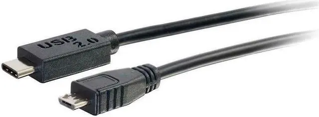 Alt view image 7 of 16 - C2G 28852 USB 2.0 USB-C to USB Micro-B Cable M/M for Phones, Laptops, Tablets, Chromebook Pixel, Samsung Galaxy TabPro S, LG G6, Apple Macbook, Black (10 Feet, 3.04 Meters)