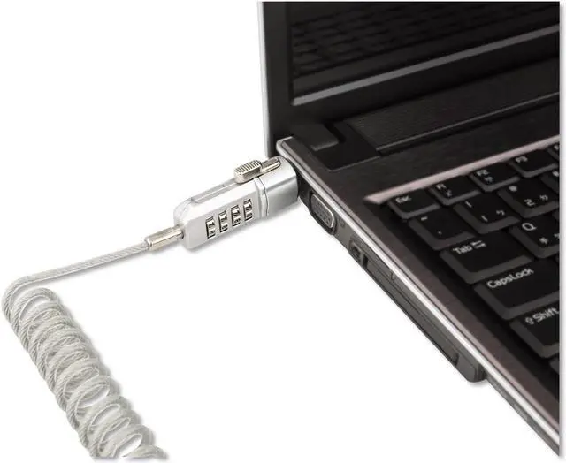 Alt view image 5 of 20 - Compact Combination Laptop Lock, 6 ft Steel Cable 64670