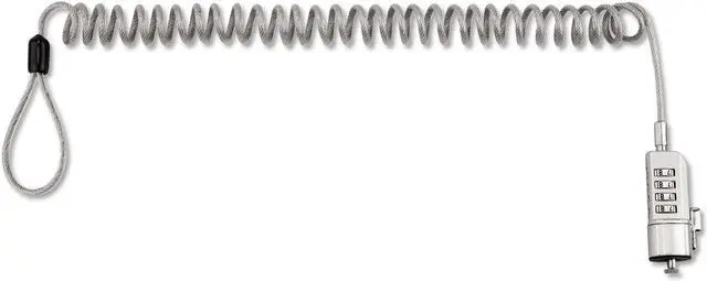 Alt view image 2 of 20 - Compact Combination Laptop Lock, 6 ft Steel Cable 64670