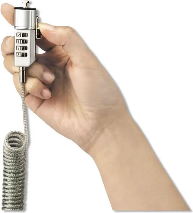 Alt view image 3 of 20 - Compact Combination Laptop Lock, 6 ft Steel Cable 64670