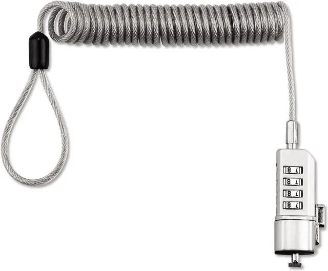 Main image of Compact Combination Laptop Lock, 6 ft Steel Cable 64670
