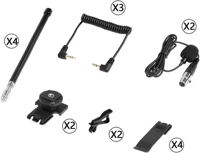 Alt view image 4 of 4 - Saramonic Wireless VHF Lavalier Microphone Bundle with 2 Bodypack Transmitters, 2 Receivers, and 2-Ch Mixer for DSLR Cameras, Camcorders + More - 200' Wireless Transmission Range (Black/Red)