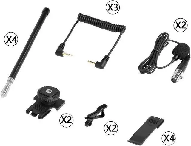 Alt view image 4 of 4 - Saramonic Wireless VHF Lavalier Microphone Bundle with 2 Bodypack Transmitters, 2 Receivers, and 2-Ch Mixer for DSLR Cameras, Camcorders + More - 200' Wireless Transmission Range (Black/Yellow)