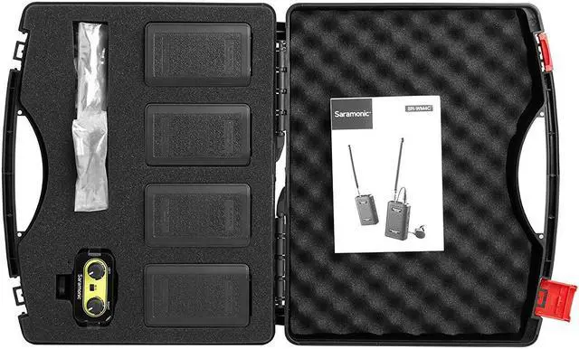 Alt view image 3 of 4 - Saramonic Wireless VHF Lavalier Microphone Bundle with 2 Bodypack Transmitters, 2 Receivers, and 2-Ch Mixer for DSLR Cameras, Camcorders + More - 200' Wireless Transmission Range (Black/Yellow)