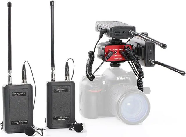 Main image of Saramonic Dual Wireless VHF Lavalier Microphone Bundle with 2 Transmitters, 2 Receivers and Audio Mixer for DSLR Cameras