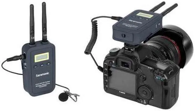 Alt view image 3 of 5 - Saramonic VmicLink5 5.8GHz Hi-Fi Wireless Lavalier Microphone System with Bodypack Transmitter & Portable Receiver - for DSLR Cameras, Camcorders, Recorders & Mixers (High Fidelity Audio Transfer)