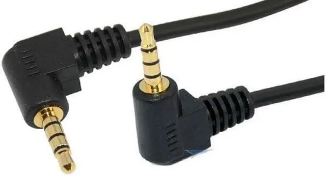 Alt view image 2 of 2 - 100cm 3.5mm angle stereo TRRS Mini AV plug 4 pole 4conductor Audio Cable Gold platednew