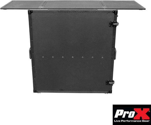 Alt view image 2 of 13 - ProX XS-DJSTNBL Transformer Series DJ Folding Workstation Table - Fold Away W-Wheels | Black on Black