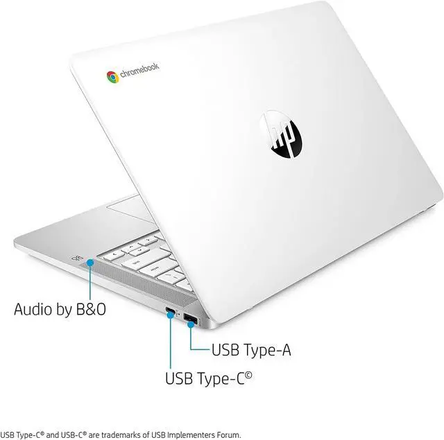 Alt view image 15 of 17 - HP Chromebook 14-inch FHD Laptop, Intel Celeron N4000, 4 GB RAM, 32 GB eMMC, Chrome (14a-na0060nr, Ceramic White)