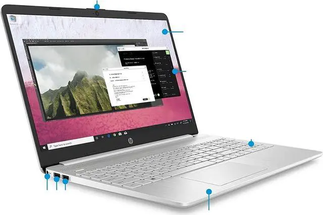 Alt view image 4 of 4 - HP 15-DY1036NR 15.6" 8GB 256GB SSD Core™ i5-1035G1 1.0GHz Win10H, Natural Silver