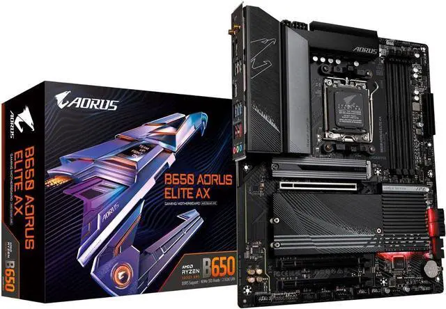 Alt view image 12 of 17 - GIGABYTE B650 AORUS ELITE AX AM5 LGA 1718 AMD B650 ATX Motherboard DDR5, M.2, PCIe 5.0, USB 3.2 Gen2X2 Type-C, WiFi 6E, 2.5GbE LAN, Q-Flash Plus, EZ-Latch