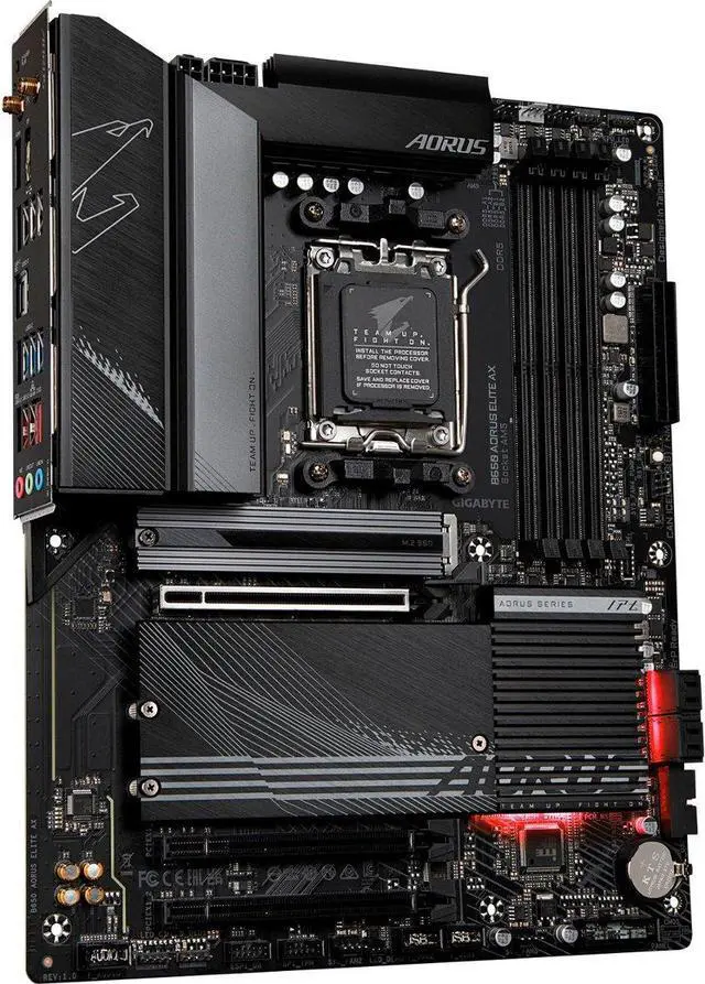 Alt view image 13 of 17 - GIGABYTE B650 AORUS ELITE AX AM5 LGA 1718 AMD B650 ATX Motherboard DDR5, M.2, PCIe 5.0, USB 3.2 Gen2X2 Type-C, WiFi 6E, 2.5GbE LAN, Q-Flash Plus, EZ-Latch