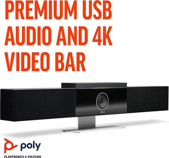 Alt view image 2 of 5 - Poly Studio 4K Video System Speaker Bar Small & Medium Conference - Black