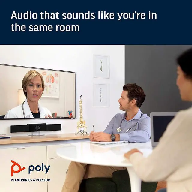 Alt view image 3 of 5 - Poly Studio 4K Video System Speaker Bar Small & Medium Conference - Black