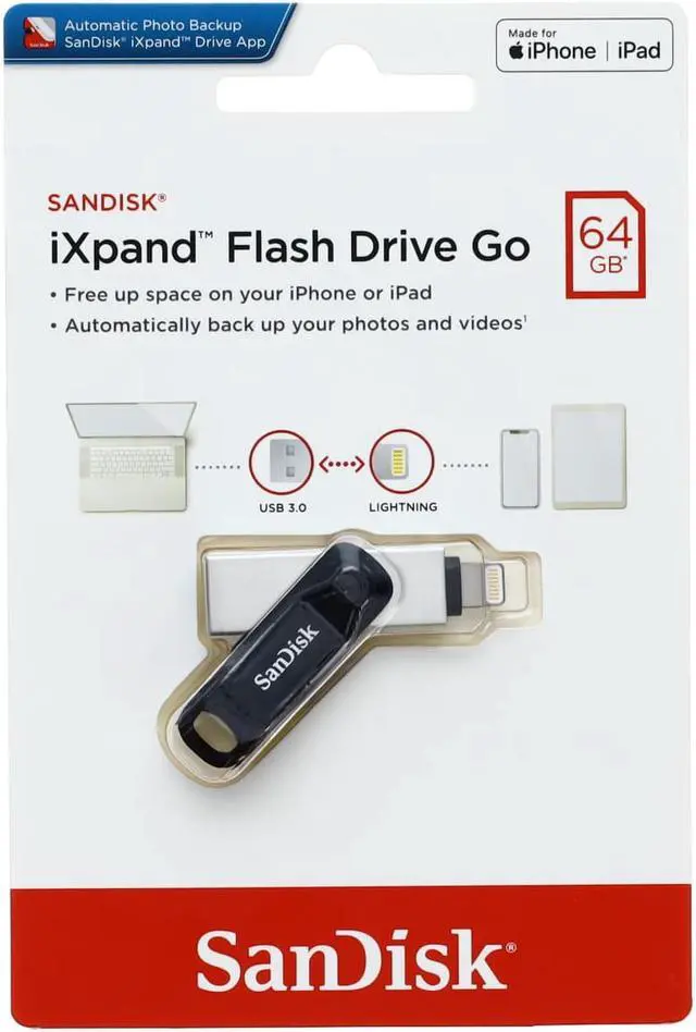 Alt view image 7 of 15 - SanDisk SDIX60N-064G-AN6NN iXpand Flash Drive Go 64GB USB 3.0/Lightning