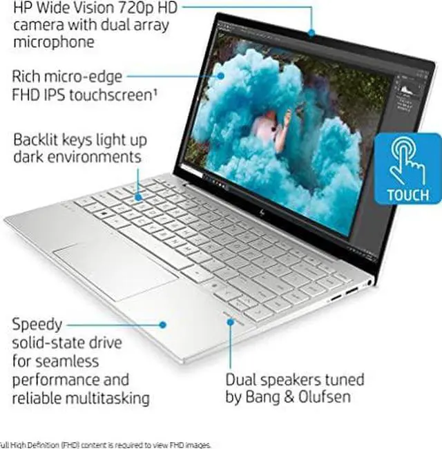 Alt view image 10 of 11 - HP Envy 13 Laptop, Intel Core i7-1165G7, 8 GB DDR4 RAM, 256 GB SSD Storage, 13.3-inch FHD Touchscreen Display, Windows 10 Home with Fingerprint Reader, Camera Kill Switch (13-ba1010nr, 2020 Model)