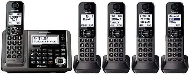 Alt view image 3 of 5 - Panasonic KX-TG585SK DECT 6.0 Link2Cell Cordless Phone with Answering System - 5 Handsets - Black