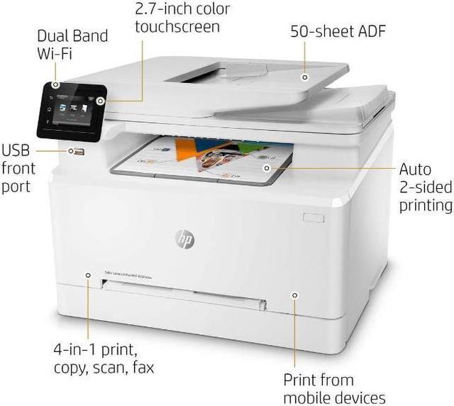 Alt view image 3 of 5 - HP Laserjet Pro M281cdw All in One Wireless Color Printer White T6B83A