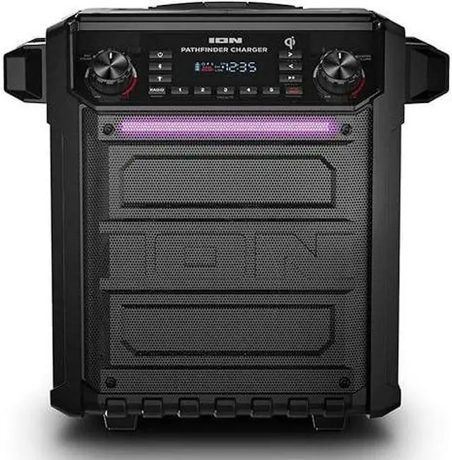 Alt view image 2 of 4 - ION Pathfinder Charger Bluetooth Portable Speaker Microphone IPA105Q - BLACK