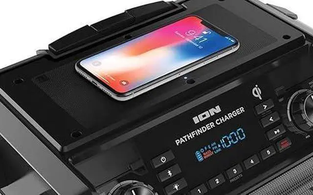 Alt view image 4 of 4 - ION Pathfinder Charger Bluetooth Portable Speaker Microphone IPA105Q - BLACK