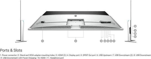 Alt view image 5 of 5 - DELL Alienware 55" UHD 4K OLED Gaming Monitor True Life Colors AW5520QF - Black