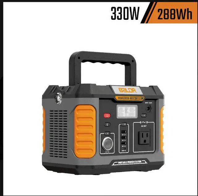 Alt view image 2 of 5 - Baldr Pioneer 330 Portable Power Station - Black/Orange