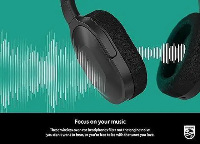 Alt view image 3 of 5 - Philips Active Noise Cancelling Headphones Wireless Bluetooth H6506 - BLACK
