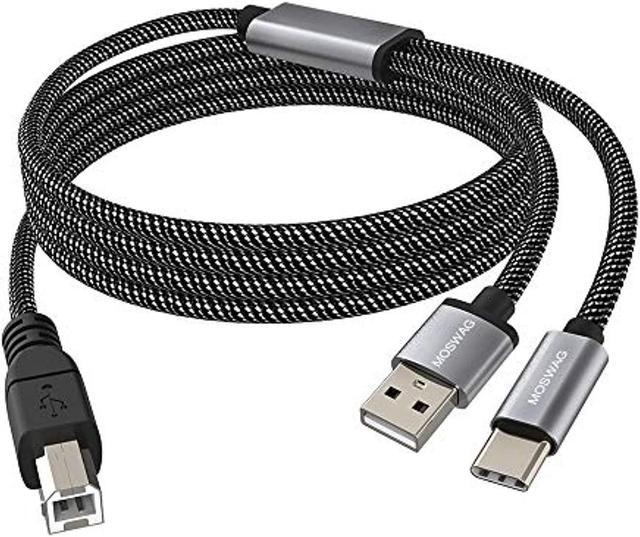 moswag usb printer cable with usb c to midi cable printer cable,usb midi cable usb c to usb b midi cable,cable,compatible with music instrument,piano,midi keyboard,usb microphone Printer (Parallel) Cables -