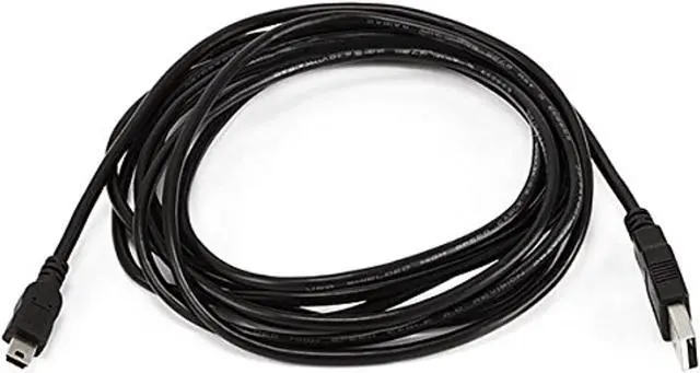 Alt view image 6 of 13 - Monoprice 10ft USB A to mini-B 5pin 28/28AWG Cable, Black