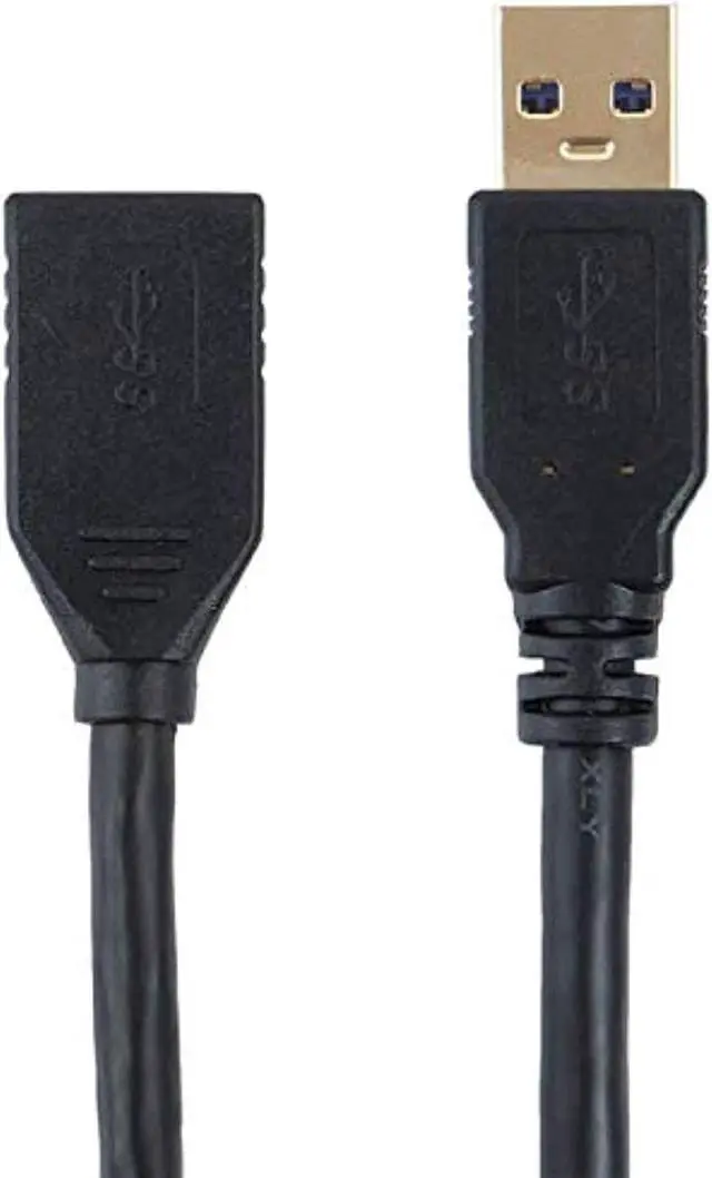 Alt view image 2 of 14 - Monoprice USB 3.0 Type-A Male to Type-A Female Extension Cable - 6 Feet - Black | Use with PlayStation, Xbox, Oculus VR, USB Flash Drive, Card Reader, Hard Drive, Keyboard