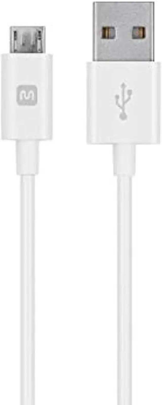 Alt view image 7 of 7 - Monoprice USB-A to Micro B Cable - 6 Feet - White, Polycarbonate Connector Heads, 2.4A, 22/30AWG - Select Series