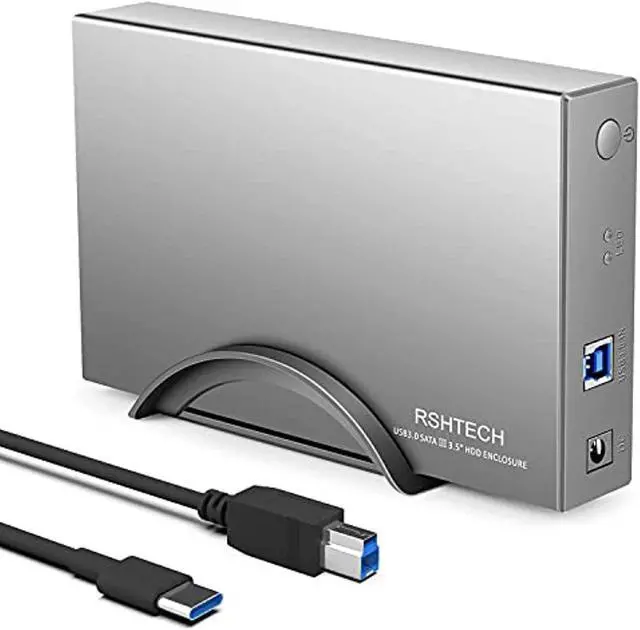 Alt view image 6 of 6 - USB C Aluminum Hard Drive Enclosure RSHTECH Type C to SATA  External Hard Drive Dock Case for 3.5inch HDD SSD, Support UASP & 16TB Drives (RSH-339C)