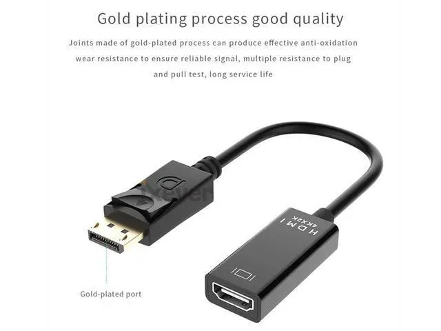 Alt view image 7 of 7 - DP Displayport to HDMI Adapter 4K x 2K, iXever Display Port to HDMI Male to Female Gold-Plated Cord Compatible for Lenovo Dell HP