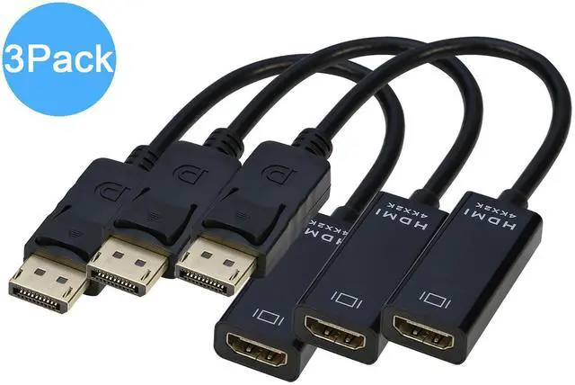 Main image of 4K Displayport to HDMI Adapter Cable (3Pack),iXever DP Display Port to HDMI Male to Female Converter Adapter Gold-Plated Cord Compatible for Lenovo Dell HP