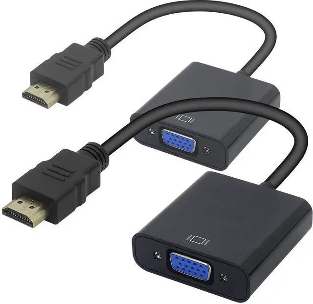 Main image of HDMI to VGA Adapter 2Pack, iXever Gold-Plated HDMI to VGA Converter Male to Female for Computer, Desktop, Laptop, PC, Monitor, Projector, HDTV, Chromebook, Raspberry Pi, Roku, Xbox and More - Black