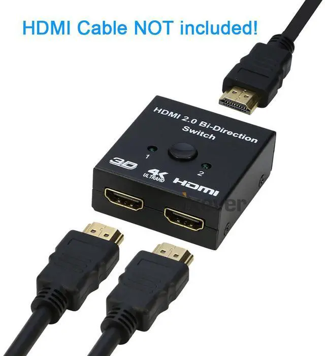 Alt view image 6 of 7 - HDMI Switch 4K HDMI Splitter, iXever Aluminum HDMI Switcher 2 Input 1 Output Bi-Directional, HDMI Switch Splitter 2 x 1/1 x 2, No External Power Required, Support 4K 3D HD 1080P for Xbox PS4 Roku HDTV