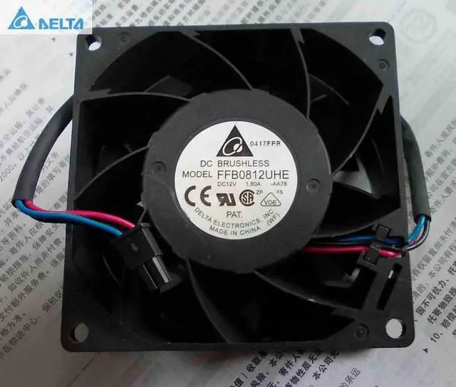 Main image of for delta ffb0812uhe 12v 1.80a 8038 8cm server cooling fan